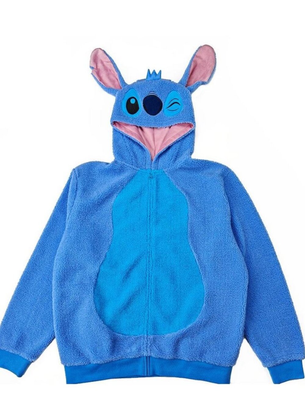 BNWT DISNEY LICENSED LILO AND STITCH UNISEX FULL ZIP HOODIE BLUE US MEDIUM (M)